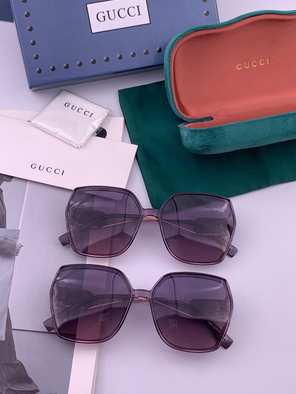 Gucci G9356 Polarized Round Purple Lens Sunglasses for Women - 382097 - detail image 8