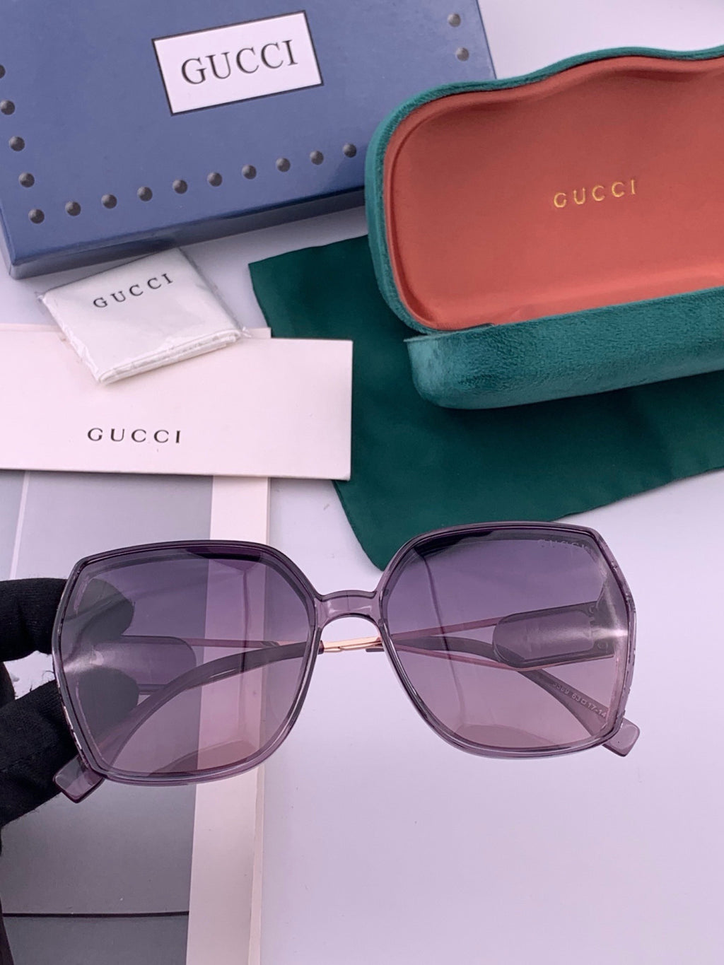 Gucci G9356 Polarized Round Purple Lens Sunglasses for Women - 382097