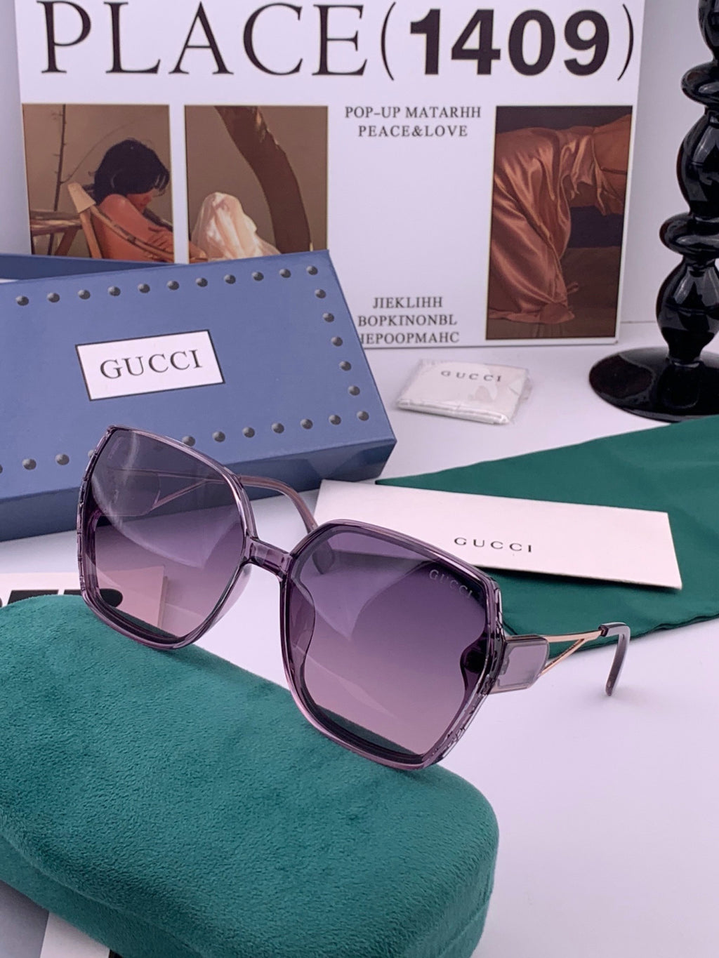 Gucci G9356 Polarized Round Purple Lens Sunglasses for Women - 382097 - detail image 2