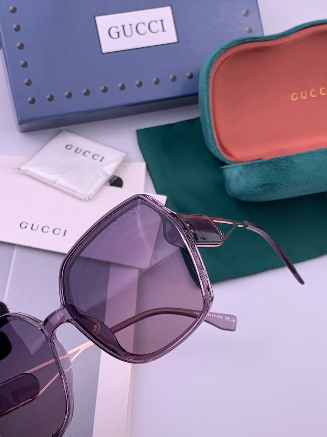 Gucci G9356 Polarized Round Purple Lens Sunglasses for Women - 382097 - detail image 3