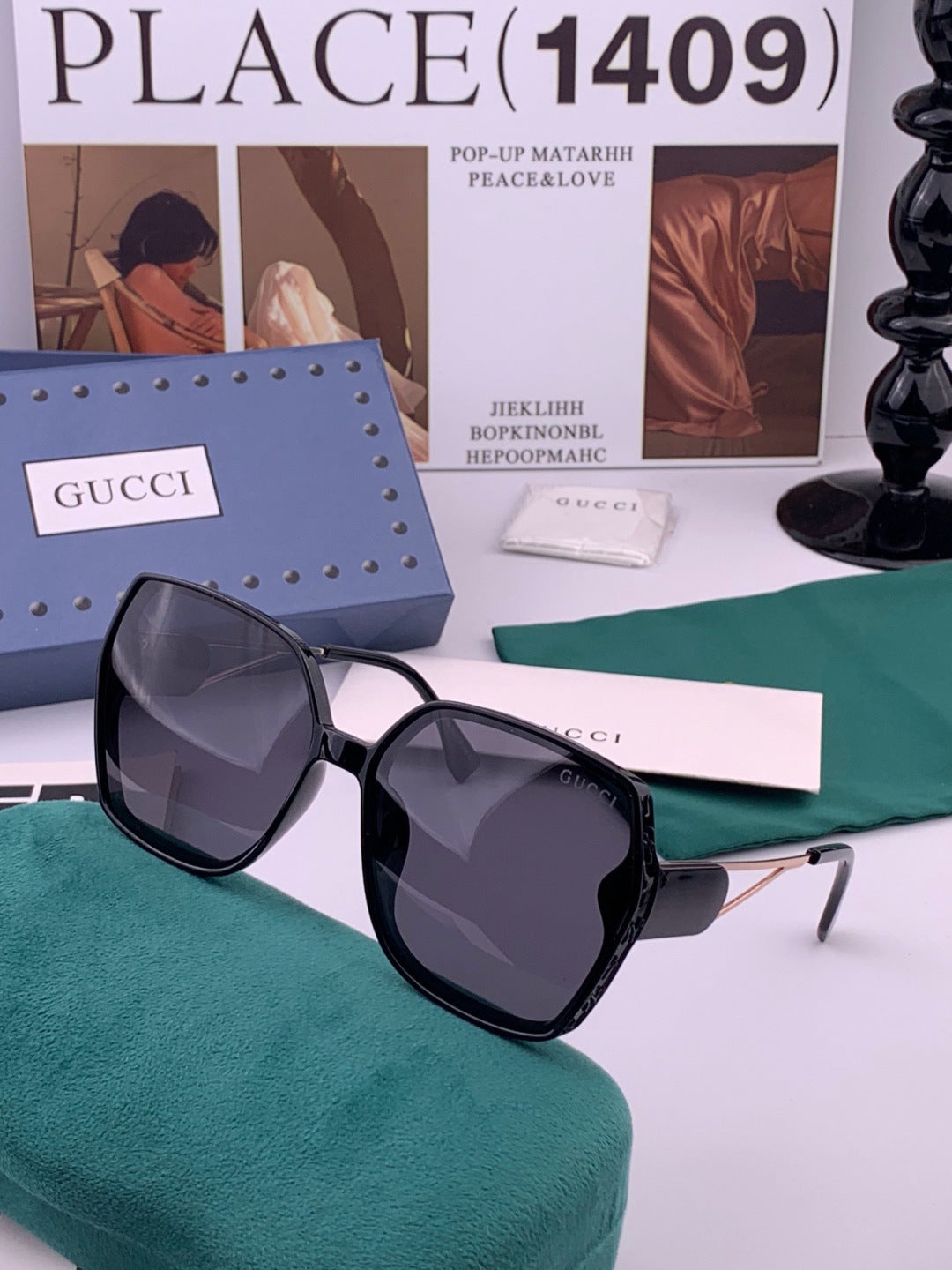 Gucci G9356 Polarized Round Gold Lens Sunglasses for Women - 382098