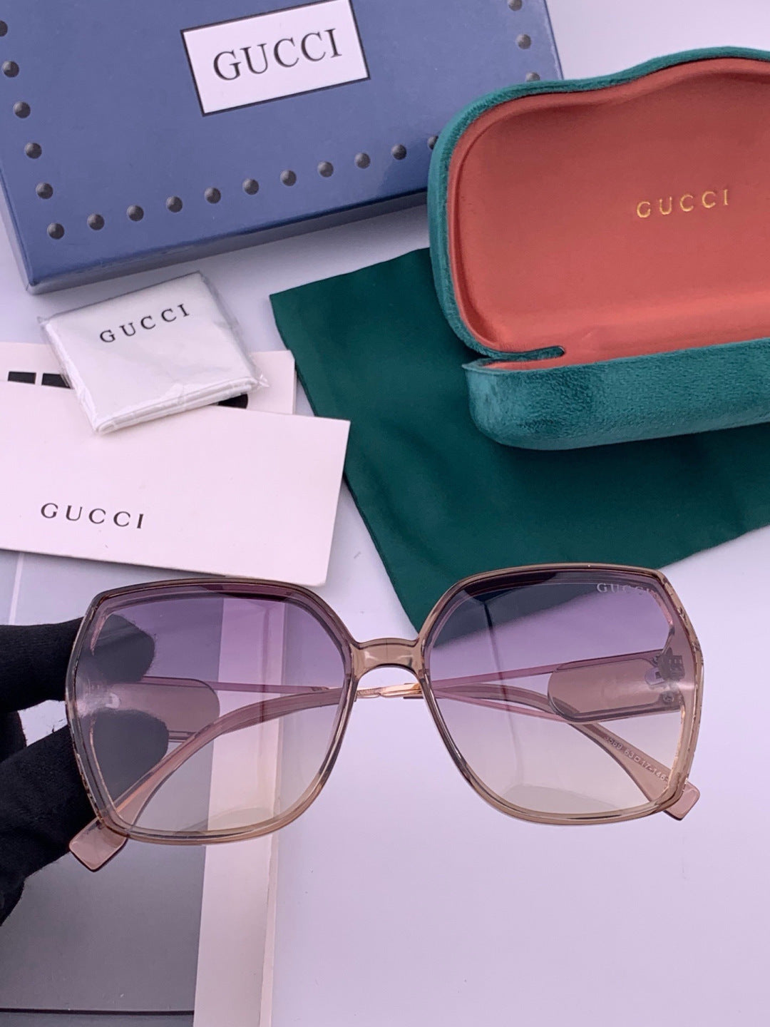 Gucci G9356 Polarized Round Blue Lens Sunglasses for Women - 382099
