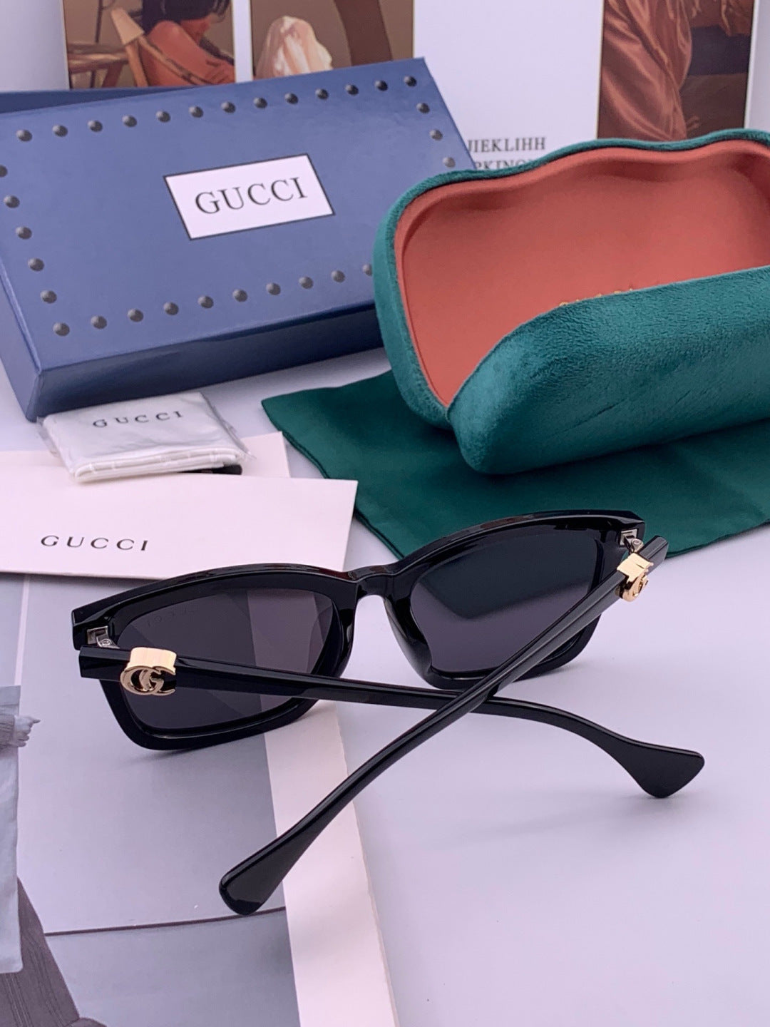 Gucci G0112 Polarized Square Pink Lens Sunglasses for Women - 382101 - detail image 5