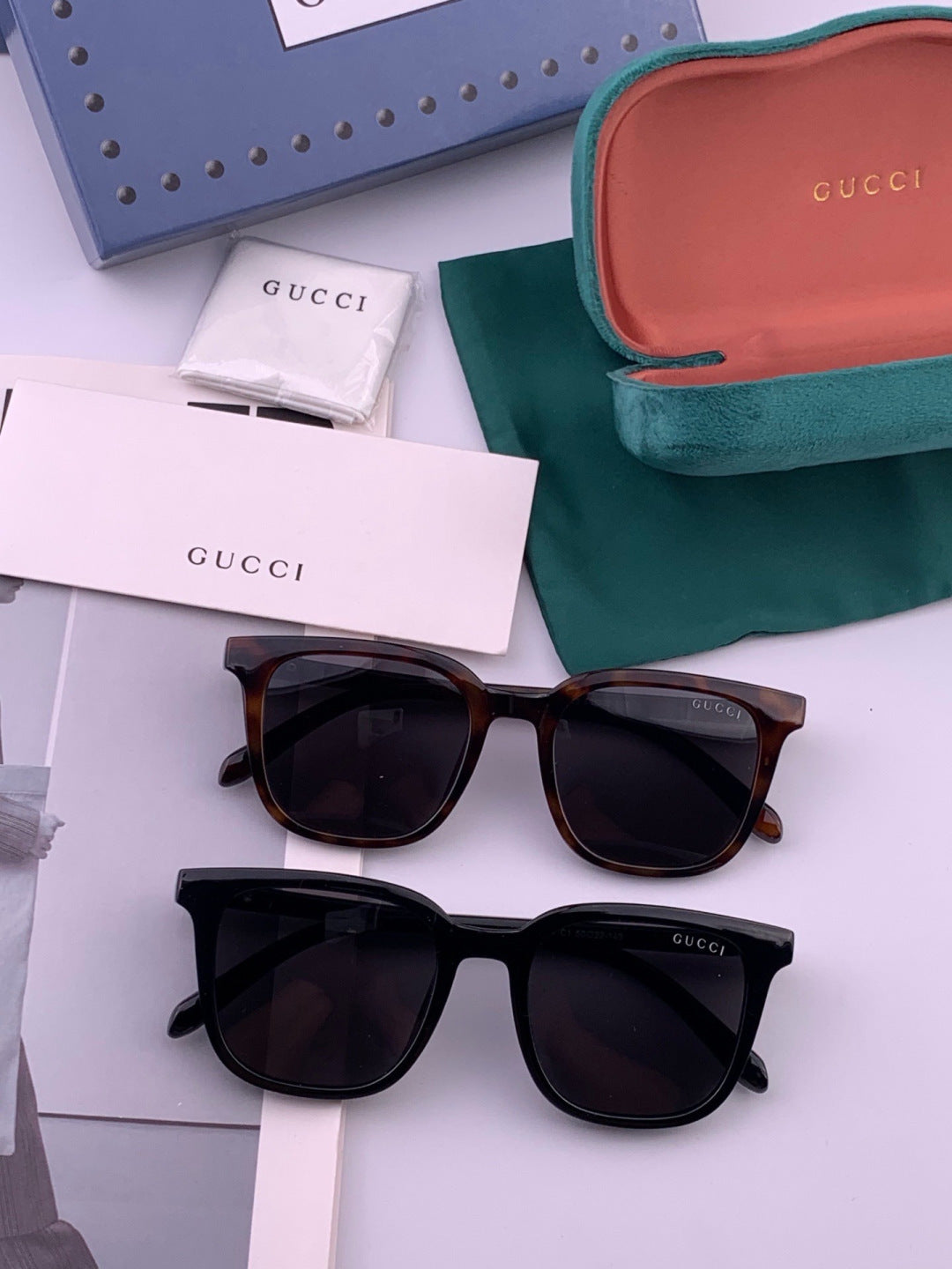 Gucci G4613 Polarized Square Black Lens Sunglasses for Women - 382104 - detail image 5