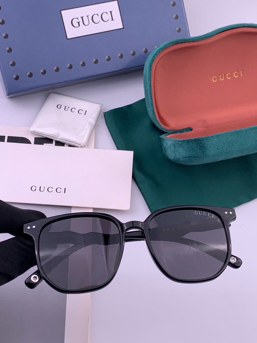 Gucci G0613 Polarized Square Black Lens Sunglasses for Women - 382075 - detail image 2