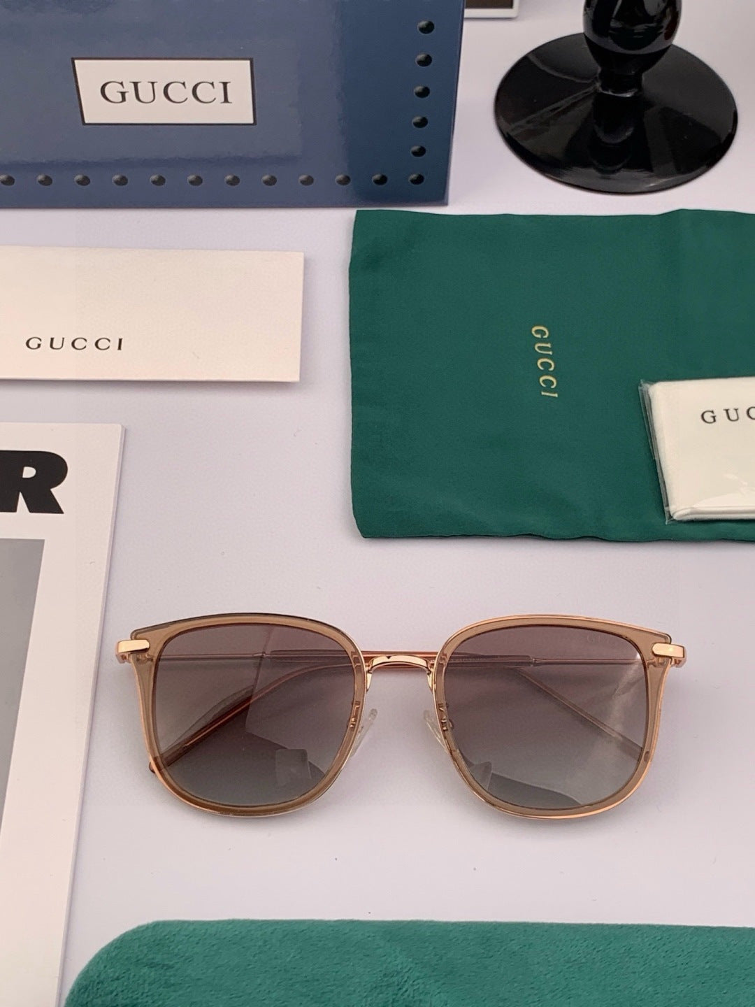 Gucci G5822 Polarized Oversized Black Lens Sunglasses for Men & Women