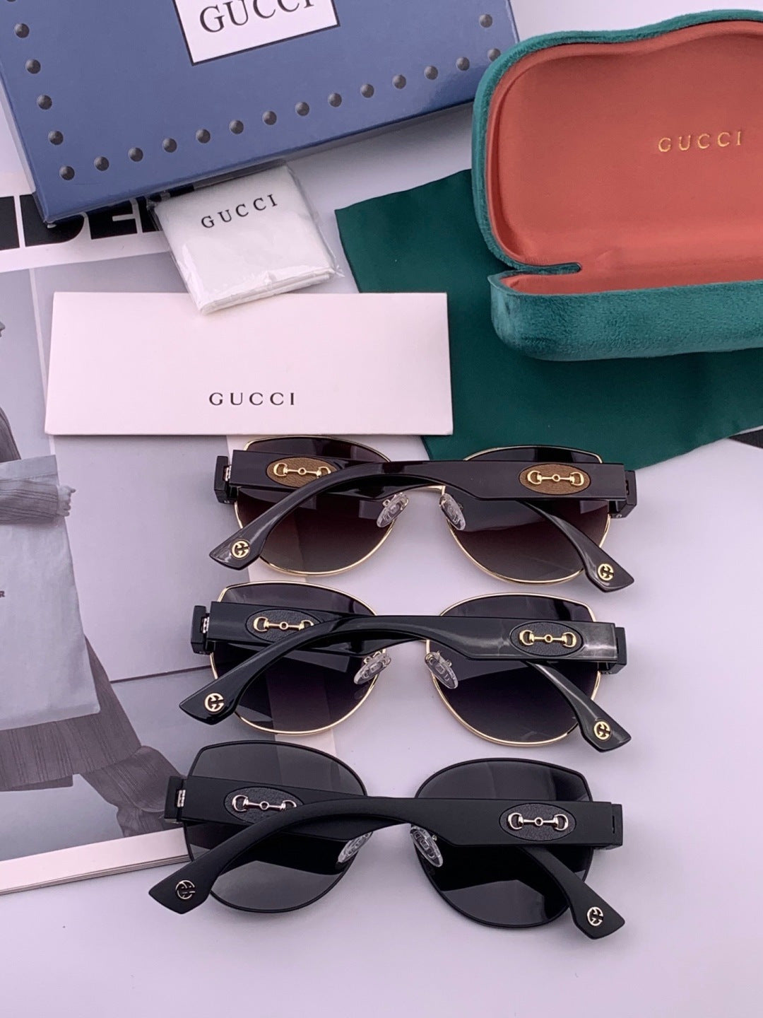 Gucci G1379 Metal Square Gold Lens Sunglasses for Men & Women - 382027 - detail image 6