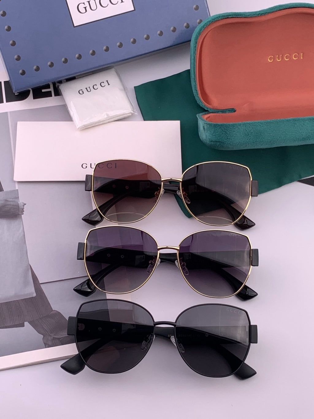 Gucci G1379 Metal Square Gold Lens Sunglasses for Men & Women - 382027 - detail image 7
