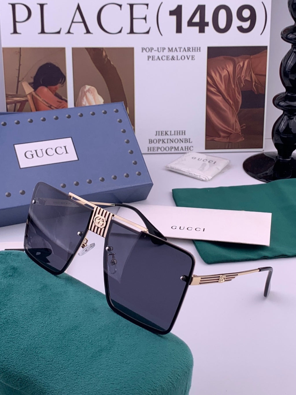 Gucci G71759 Aviator Red Lens Sunglasses for Men & Women - detail image 4