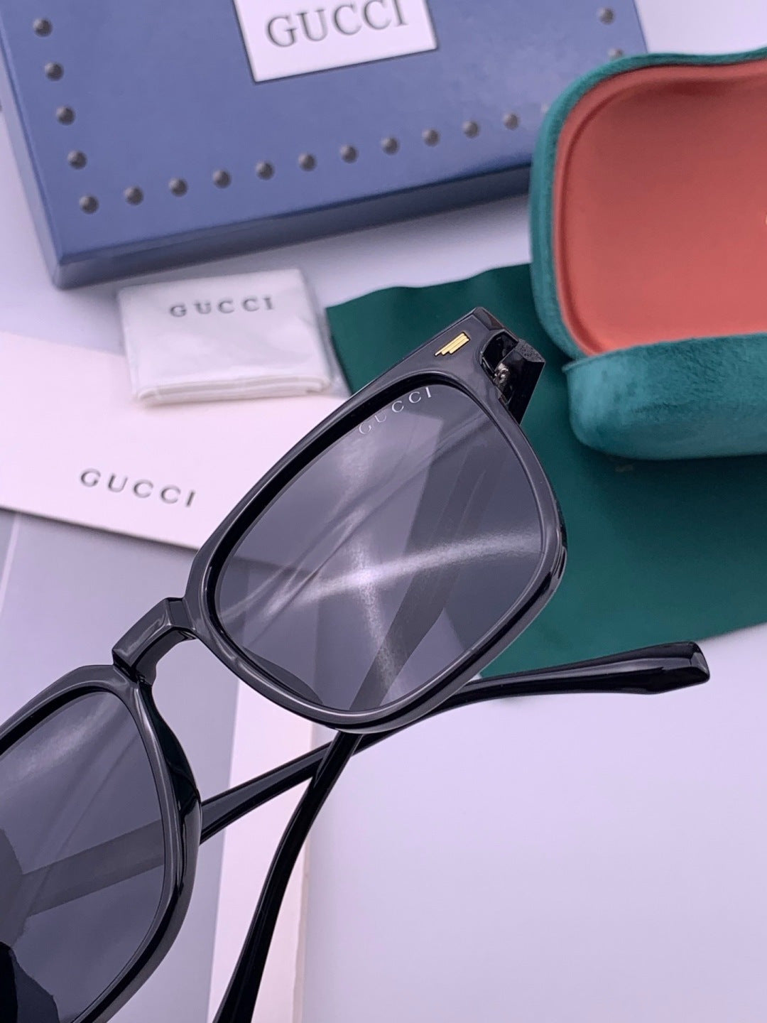 Gucci G12032 Polarized Square Gold Lens Sunglasses for Men & Women - 382005 - detail image 2