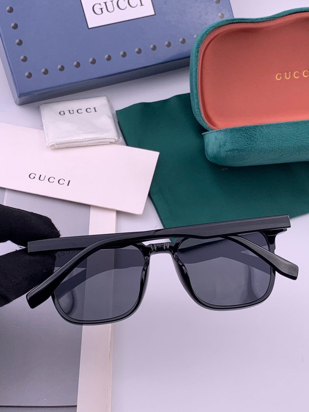 Gucci G12032 Polarized Square Gold Lens Sunglasses for Men & Women - 382005 - detail image 5