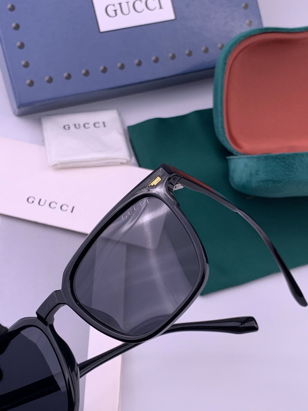 Gucci G12032 Polarized Square Gold Lens Sunglasses for Men & Women - 382005 - detail image 3