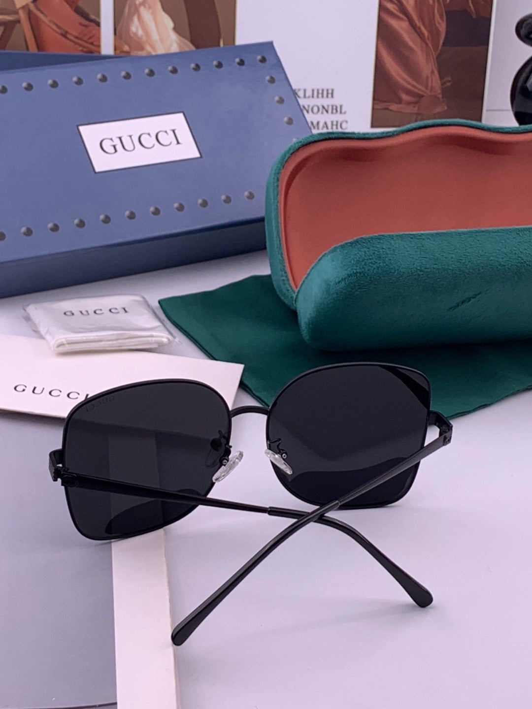 Gucci G6730 Metal Square Gold Lens Sunglasses for Men & Women - 382015 - detail image 6