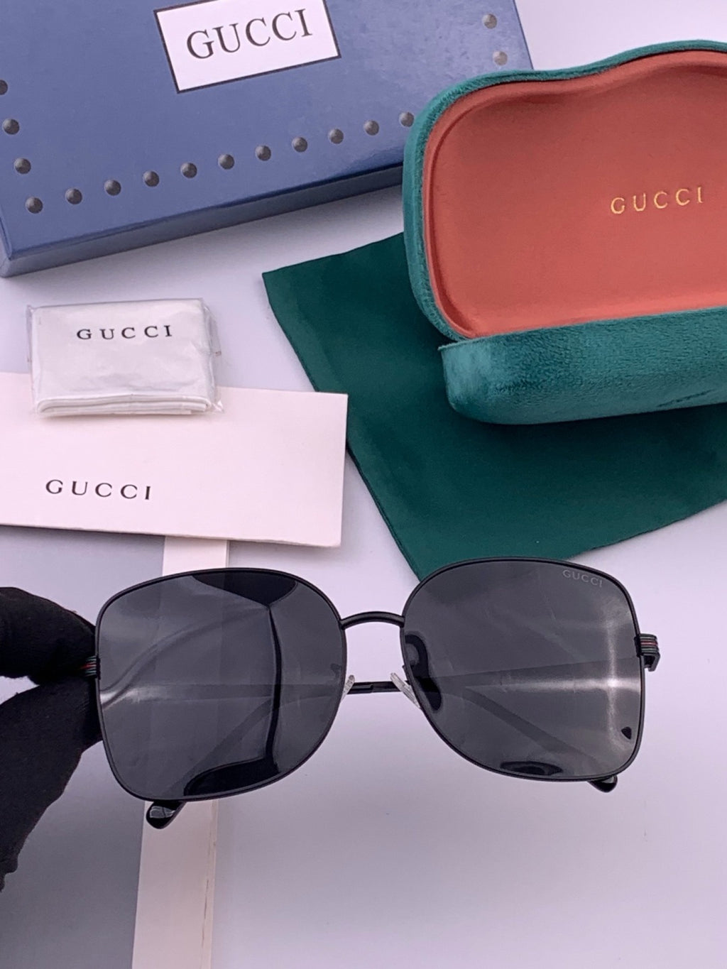 Gucci G6730 Metal Square Gold Lens Sunglasses for Men & Women - 382015
