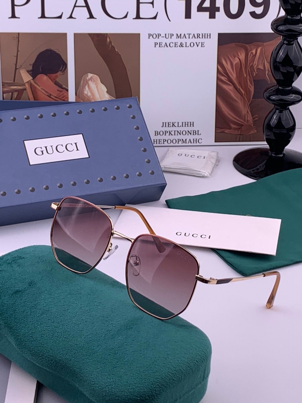 Gucci G9810 Polarized Oversized Black Lens Sunglasses for Men & Women - 382017 - detail image 2
