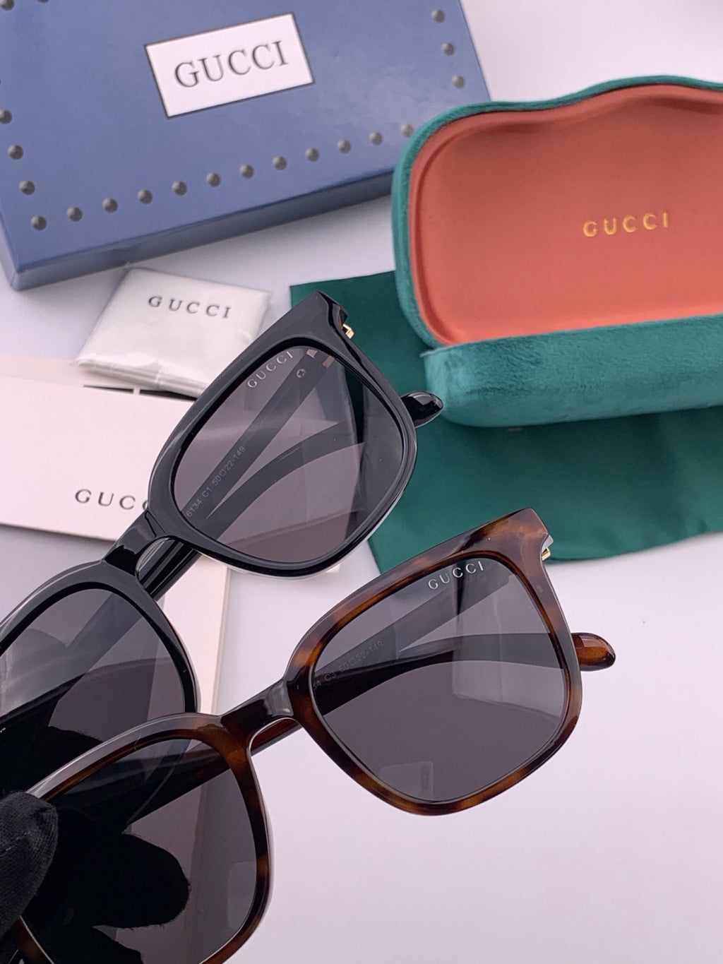 Gucci G4613 Polarized Square Black Lens Sunglasses for Women - 382023 - detail image 3