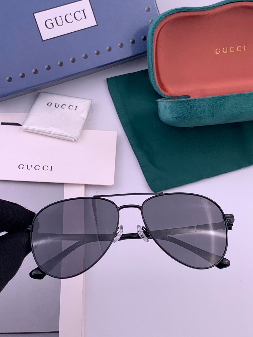 Gucci G0881 Polarized Aviator Blue Lens Sunglasses for Men & Women