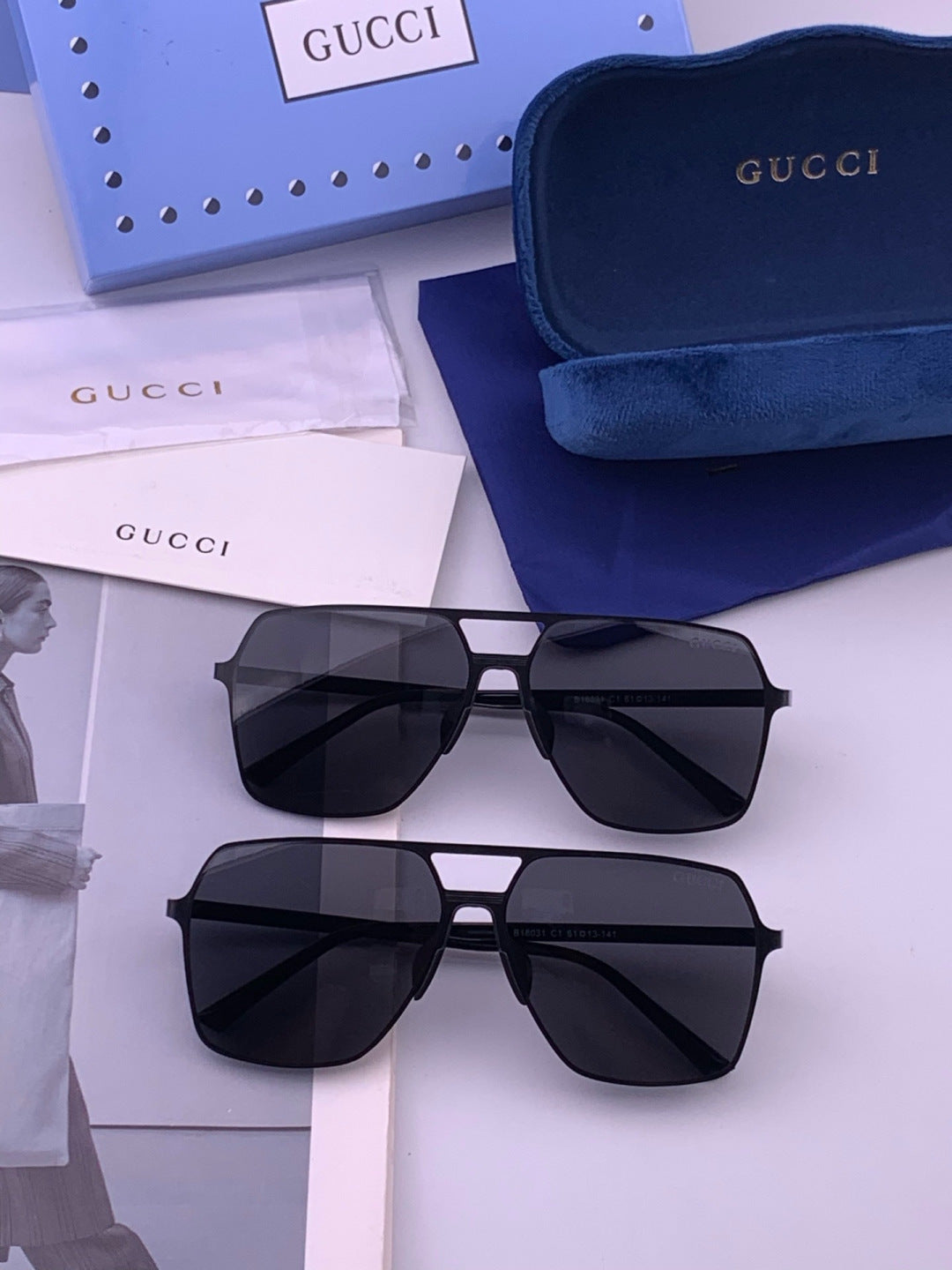 Gucci G11803 Polarized Aviator Orange Lens Sunglasses for Men - 381975 - detail image 7