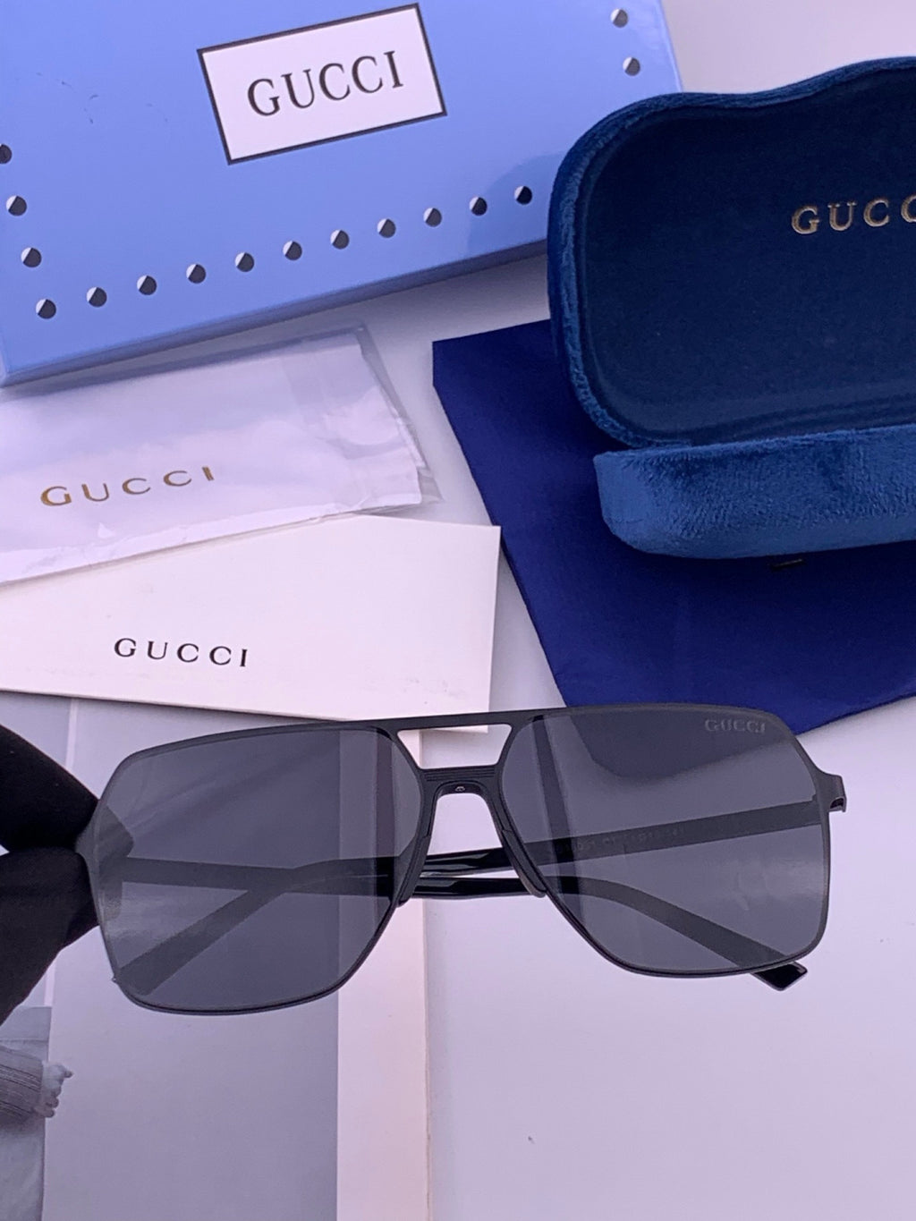 Gucci G11803 Polarized Aviator Orange Lens Sunglasses for Men - 381975