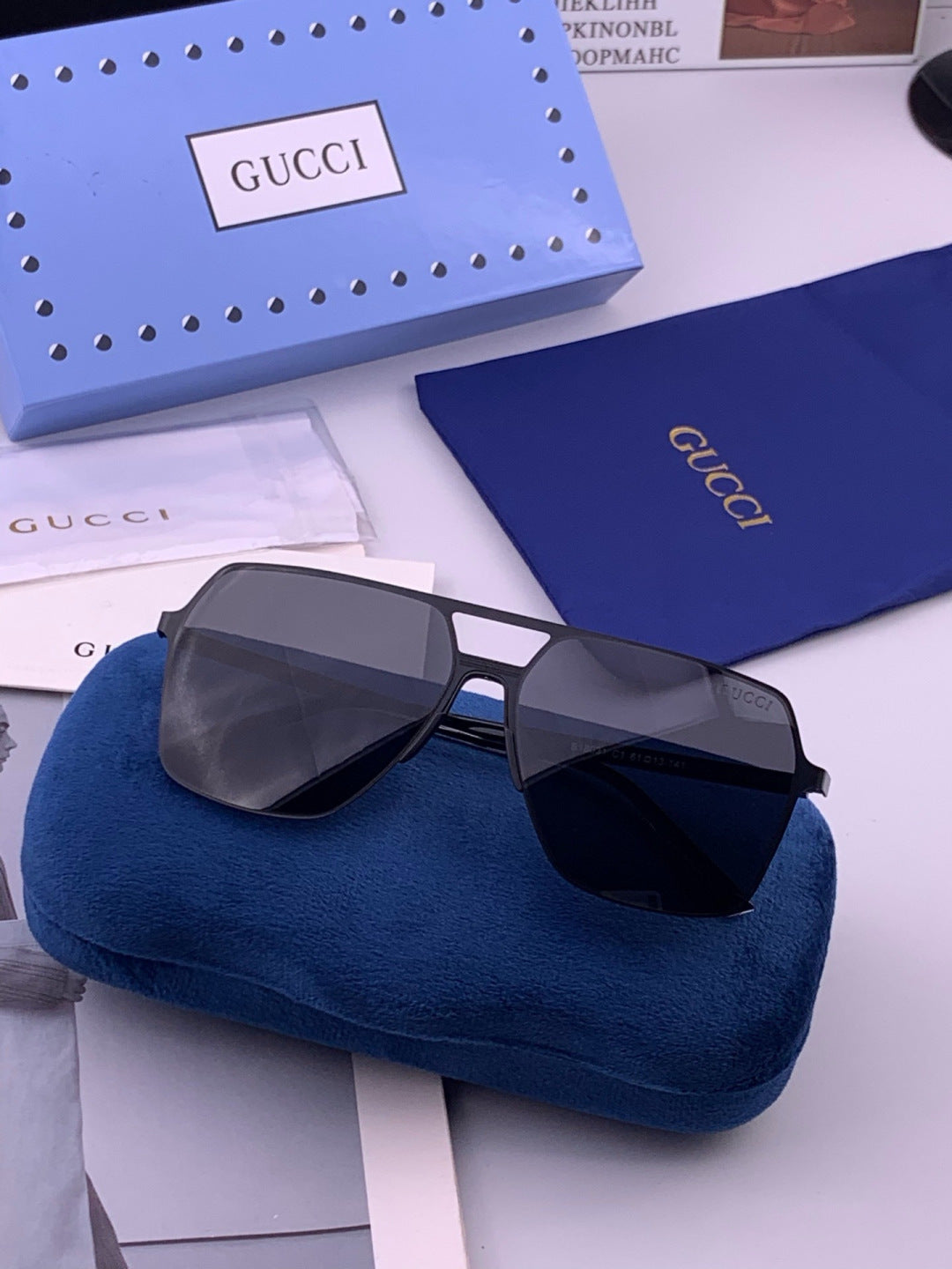Gucci G11803 Polarized Aviator Orange Lens Sunglasses for Men - 381975 - detail image 6