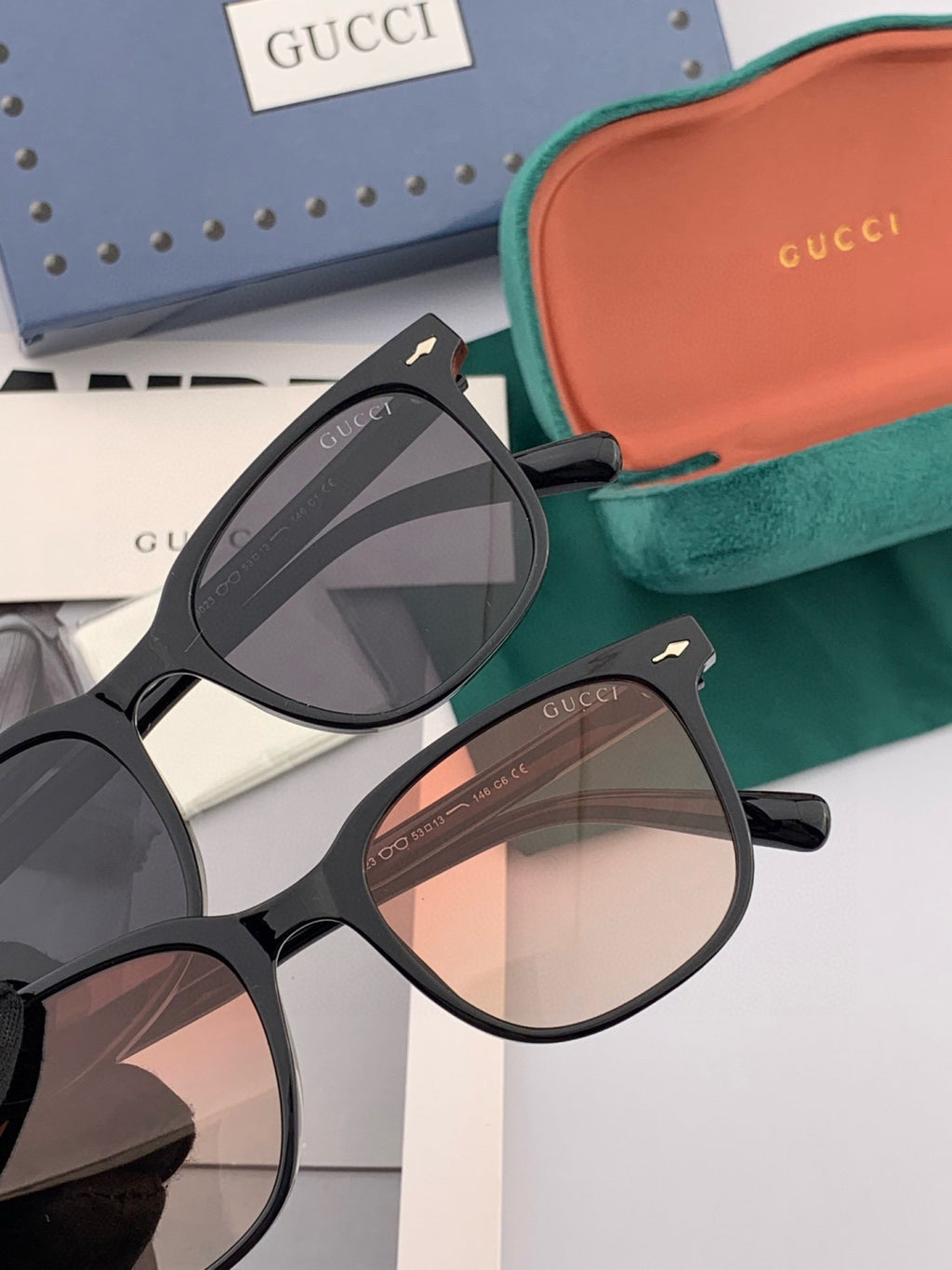 Gucci G3902 Polarized Square Gold Lens Sunglasses for Men & Women - 398412 - detail image 4