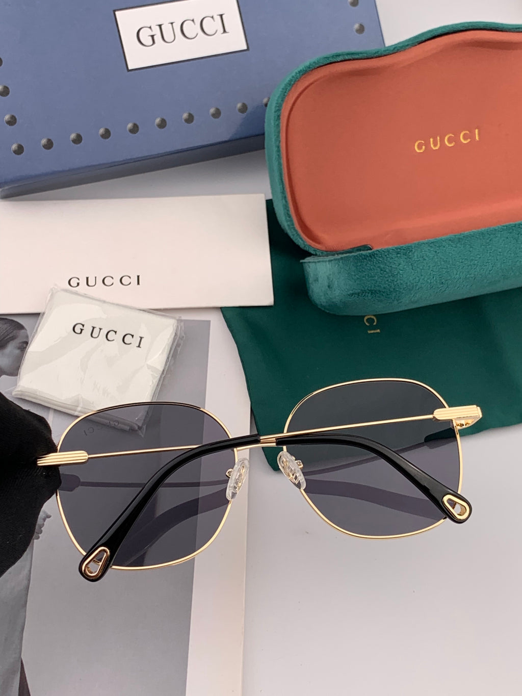 Gucci G35810 Polarized Acetate Round Gold Lens Sunglasses for Men & W - 398413 - detail image 2