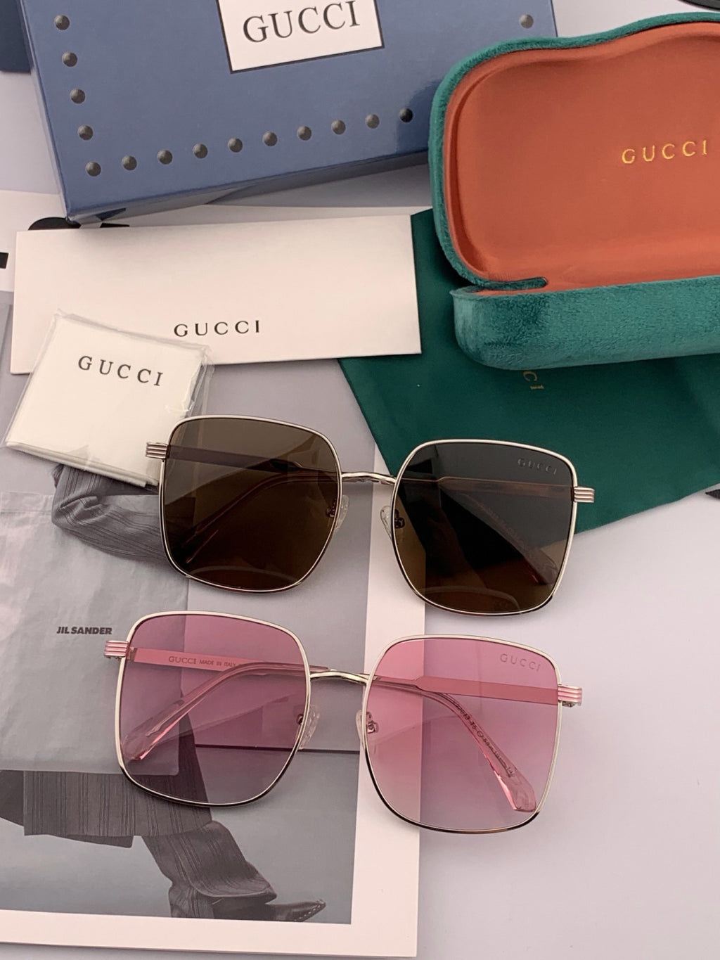 Gucci G2220 Polarized Square Black Lens Sunglasses for Men & Women - 398405 - detail image 7