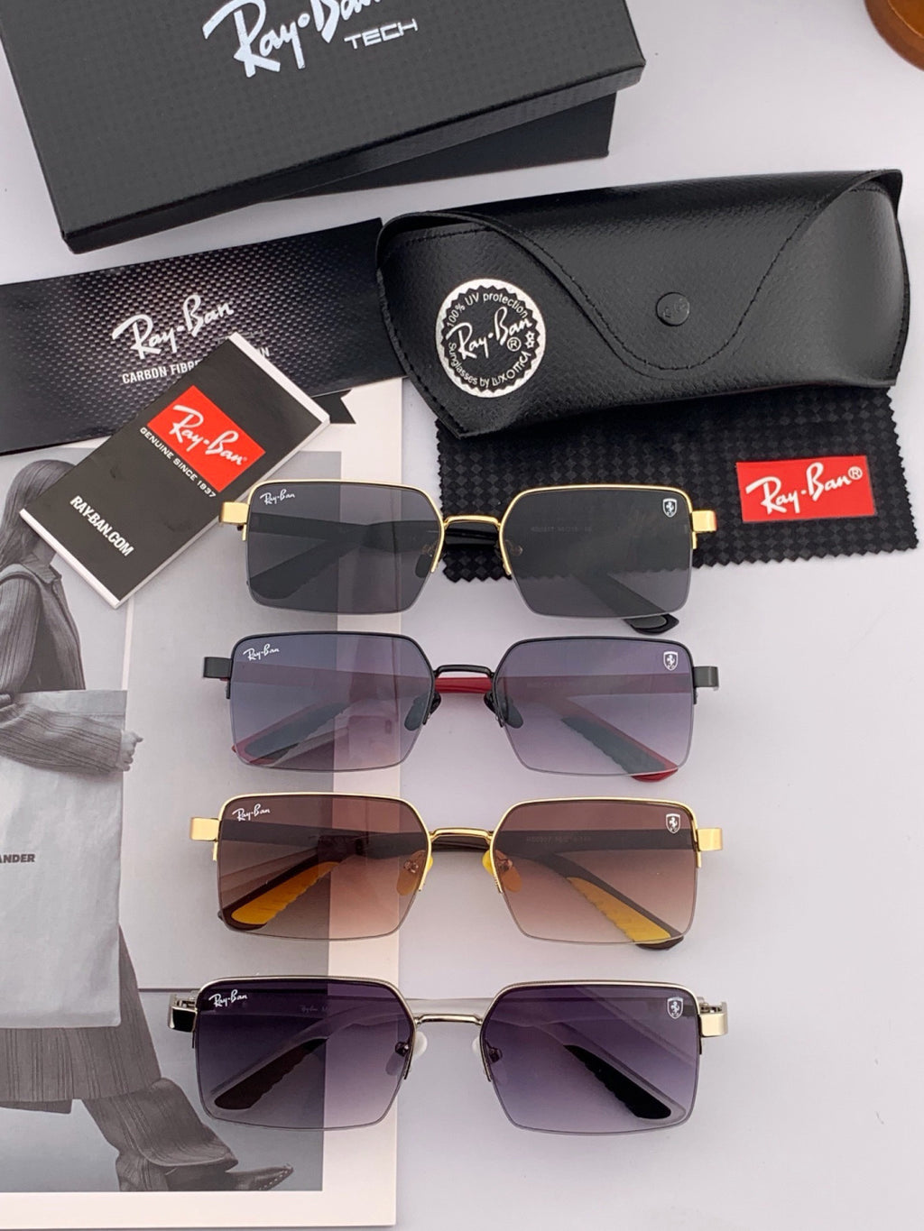Gucci G2220 Polarized Square Gold Lens Sunglasses for Men & Women - 398406 - detail image 7