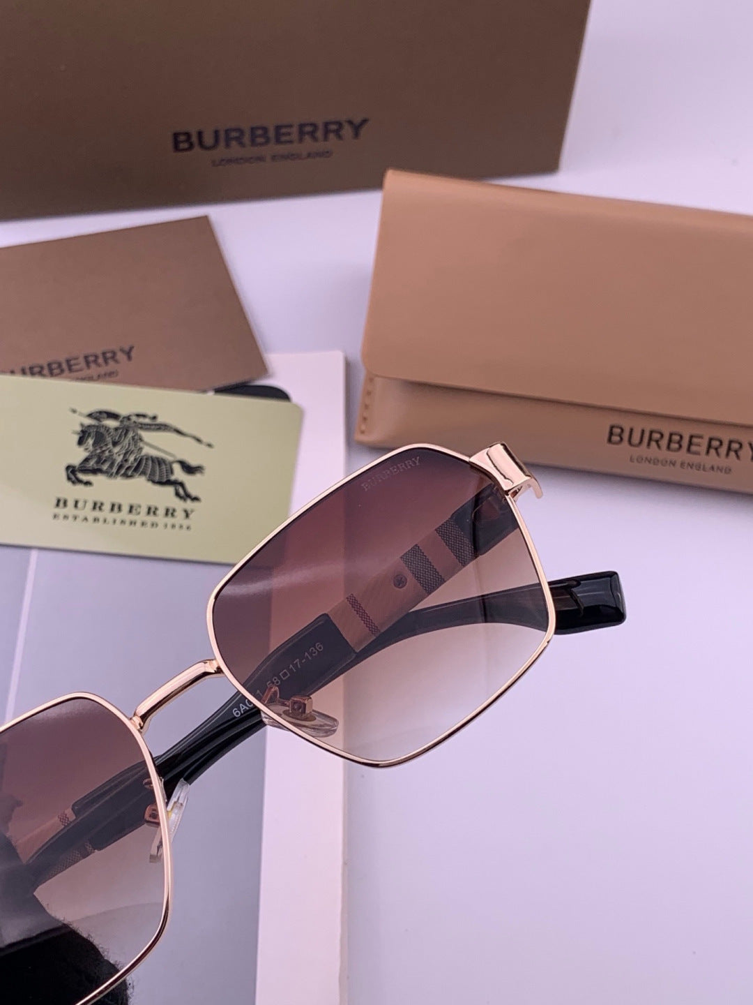 Burberry 101 Aviator Purple Lens Sunglasses for Men - 399088 - detail image 5