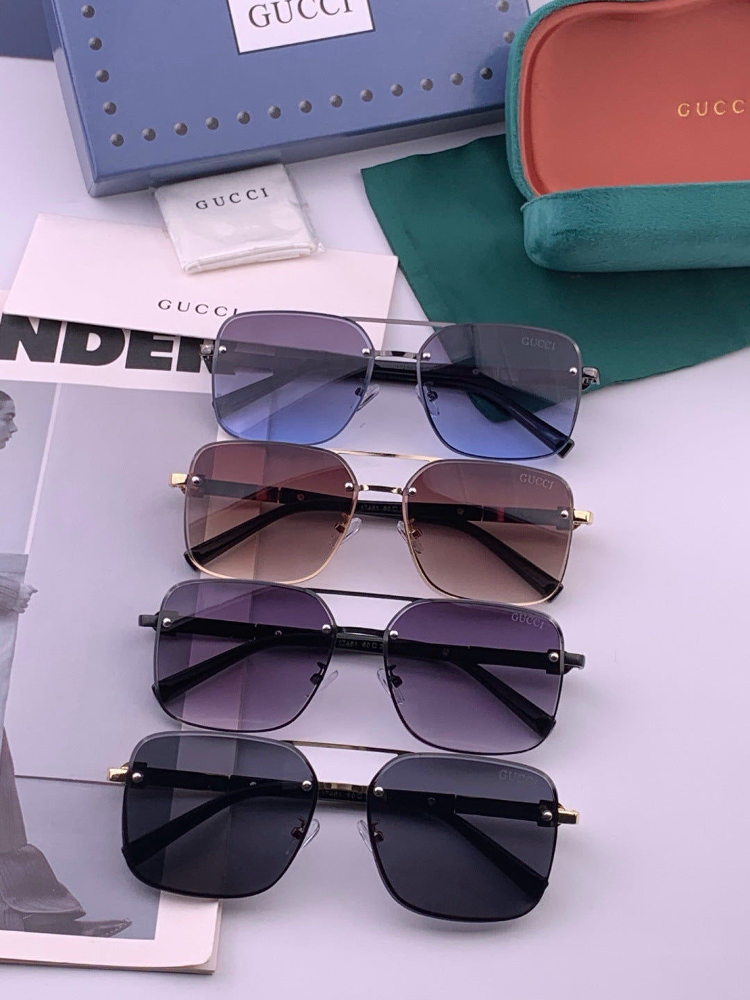 Gucci G11746 Aviator Black Lens Sunglasses for Men & Women - 398392 - detail image 8