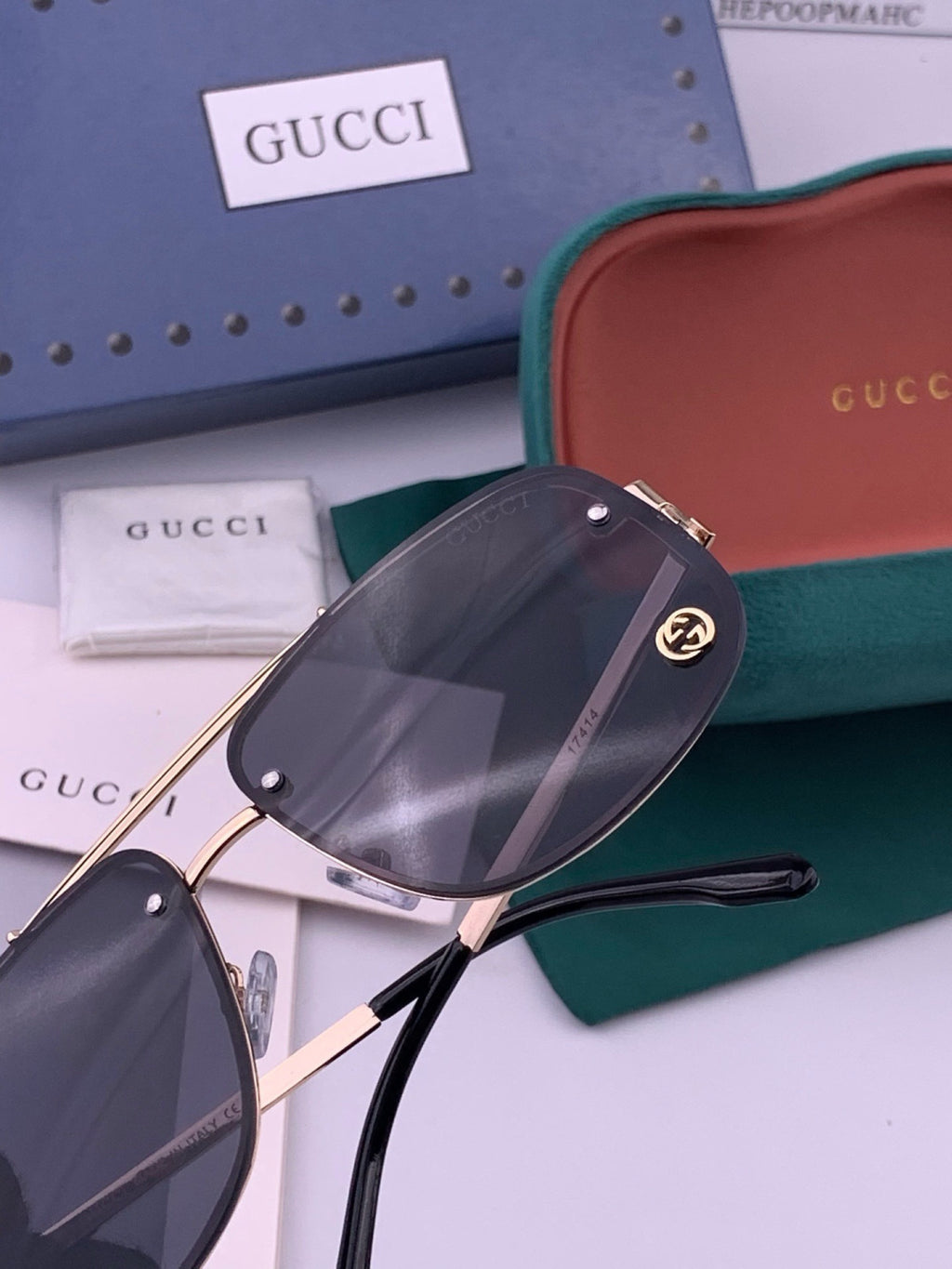 Gucci G41741 Aviator Black Lens Sunglasses for Men & Women - 398400 - detail image 6