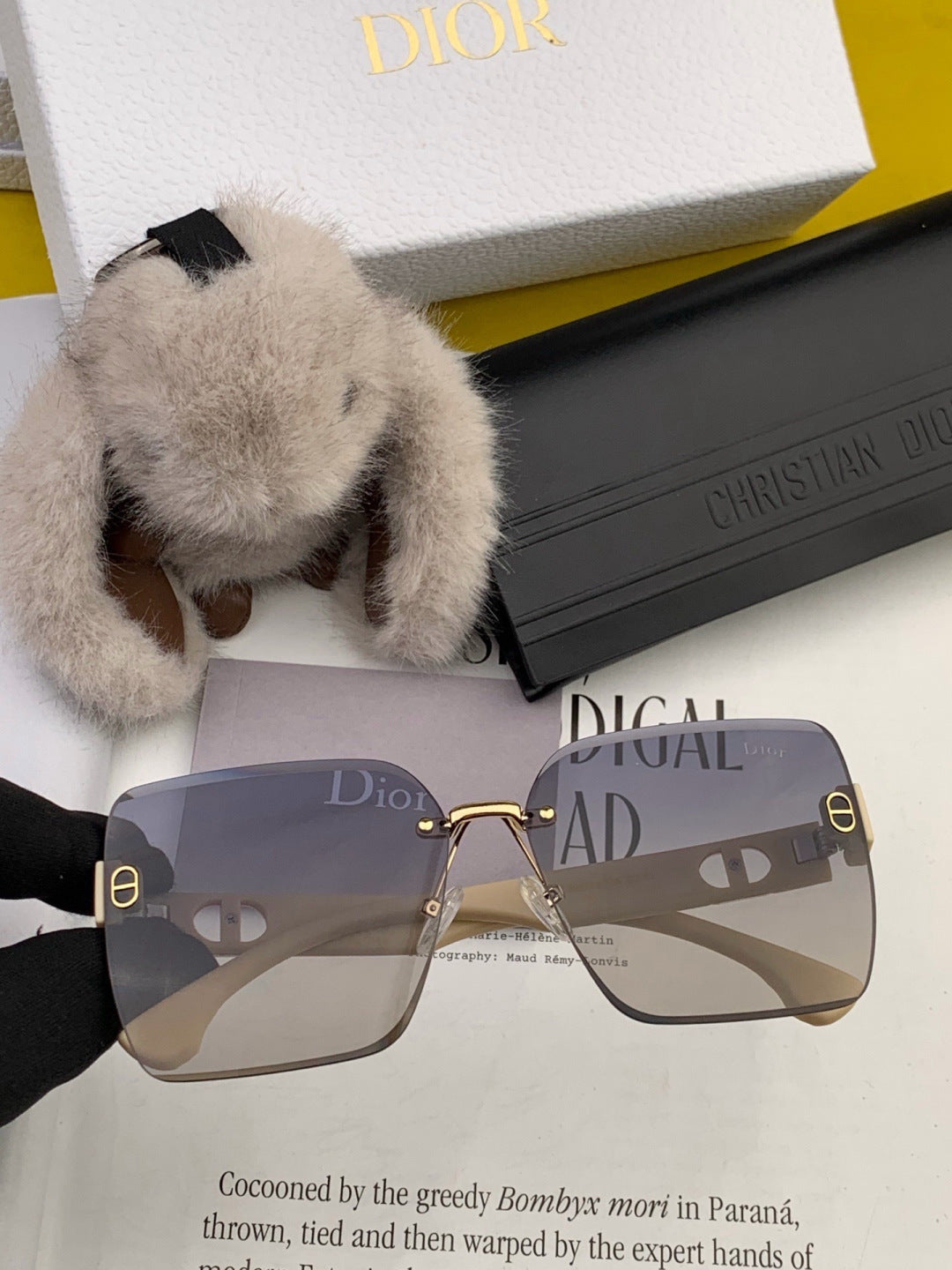 Dior D3550 Square Black Lens Sunglasses for Men & Women - 398688 - detail image 3
