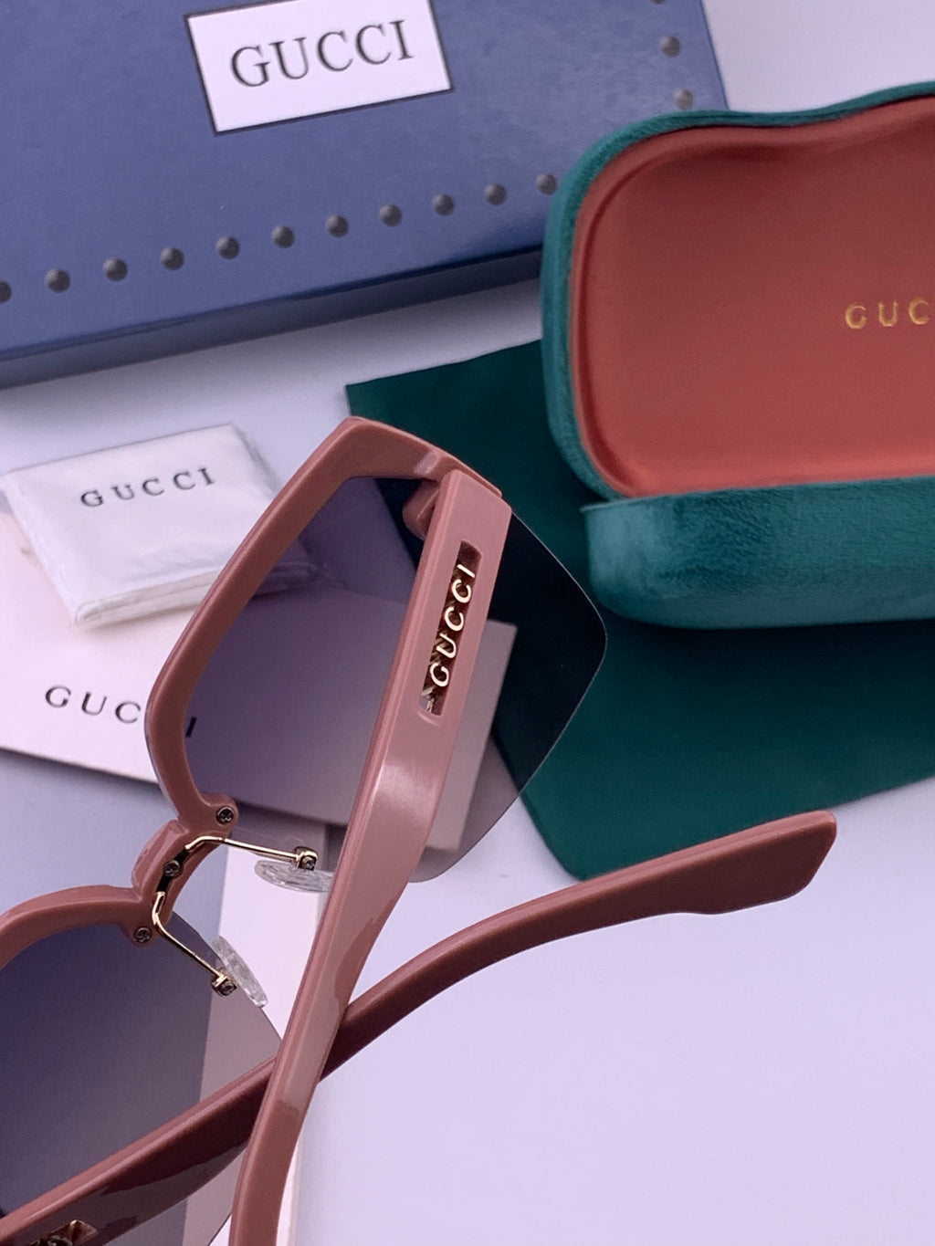 Gucci 2592 Polarized Square Gold Lens Sunglasses for Men & Women - 398274 - detail image 5