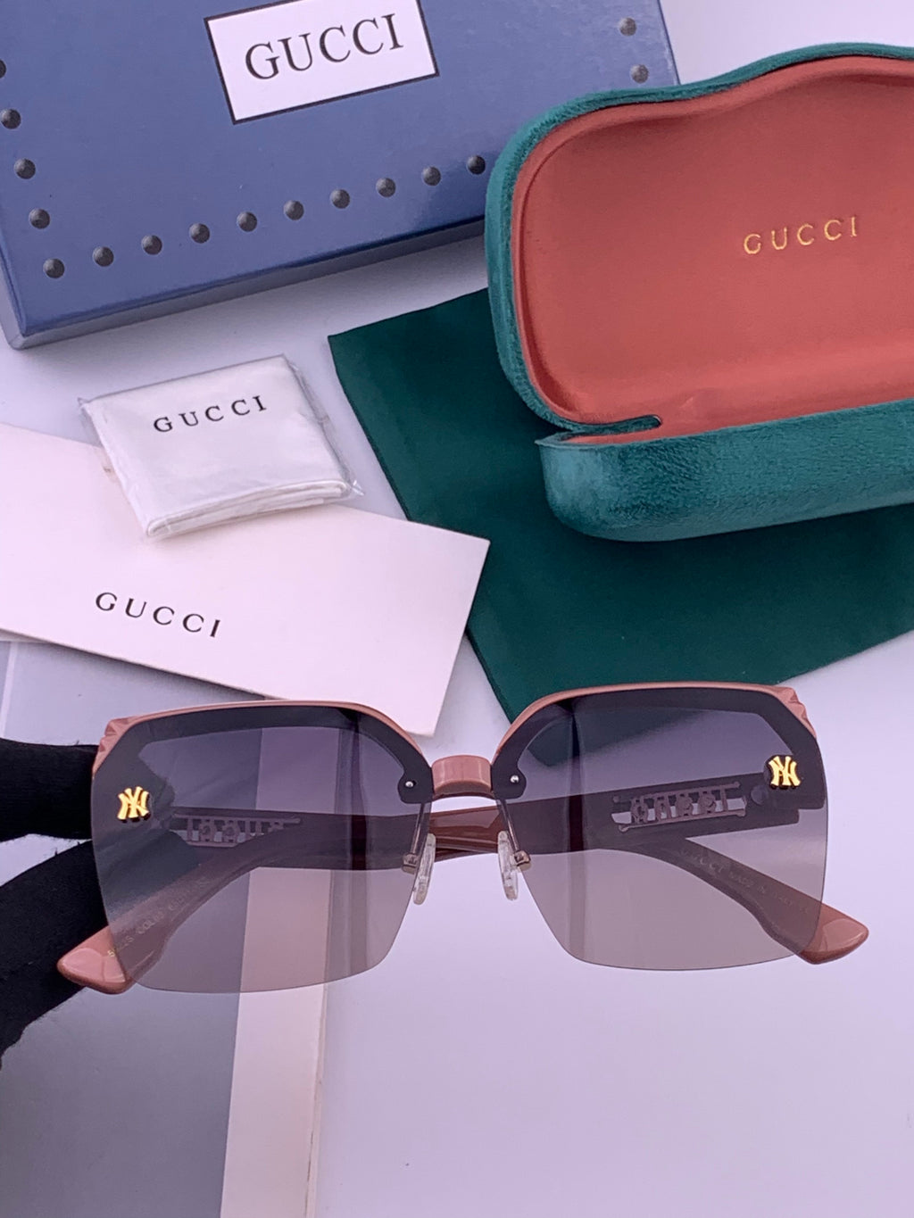 Gucci 2592 Polarized Square Gold Lens Sunglasses for Men & Women - 398274