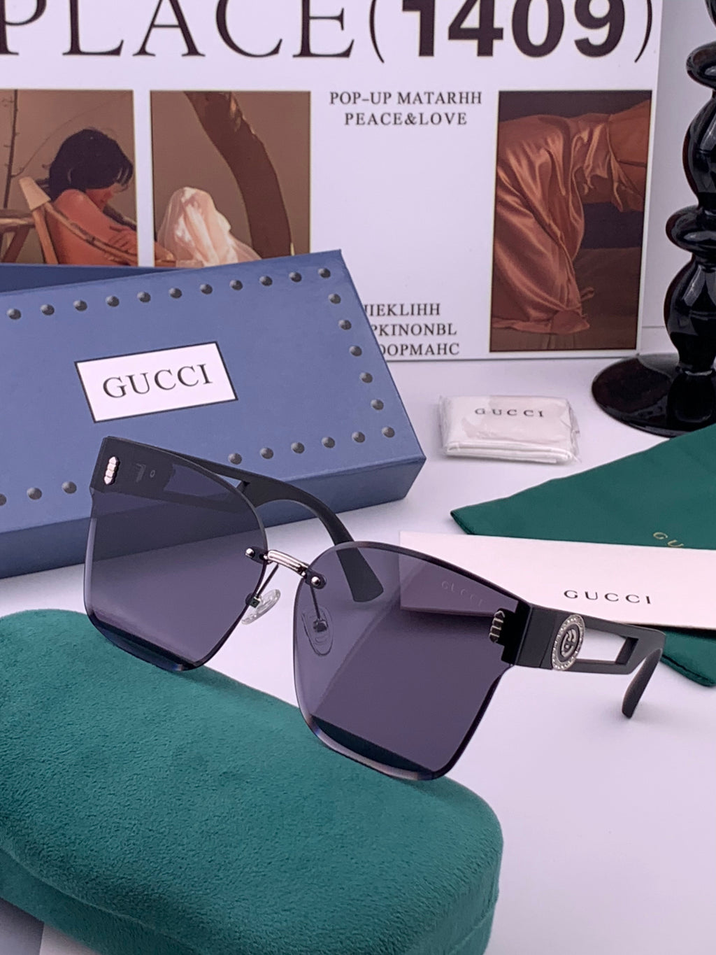 Gucci G3101 Square Brown Lens Sunglasses for Men & Women - 398265 - detail image 2