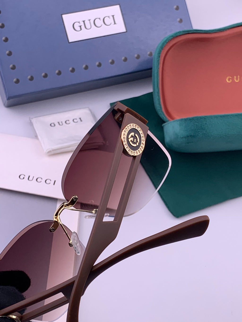 Gucci G3101 Square Brown Lens Sunglasses for Men & Women - 398266 - detail image 4