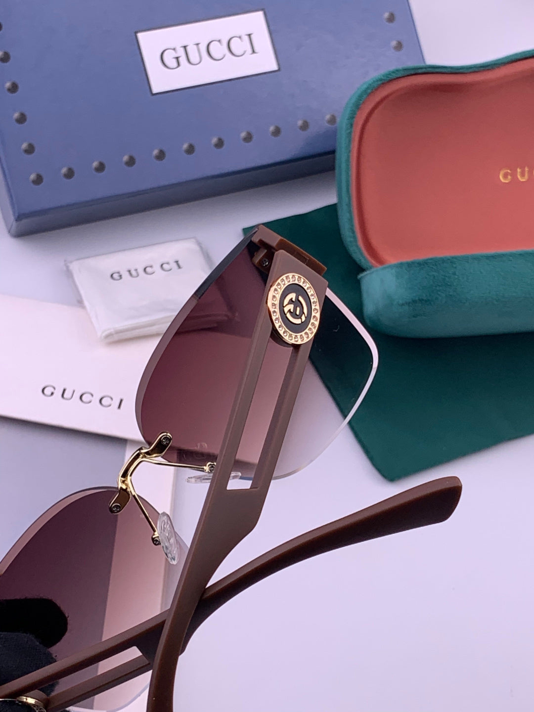 Gucci G3101 Square Brown Lens Sunglasses for Men & Women - 398266 - detail image 4