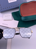 Gucci G21746 Aviator Black Lens Sunglasses for Men & Women - 398330