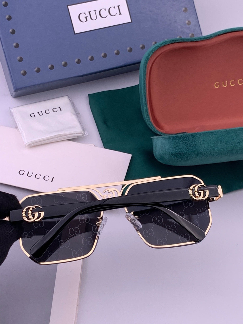 Gucci G21746 Aviator Black Lens Sunglasses for Men & Women - 398330 - detail image 5
