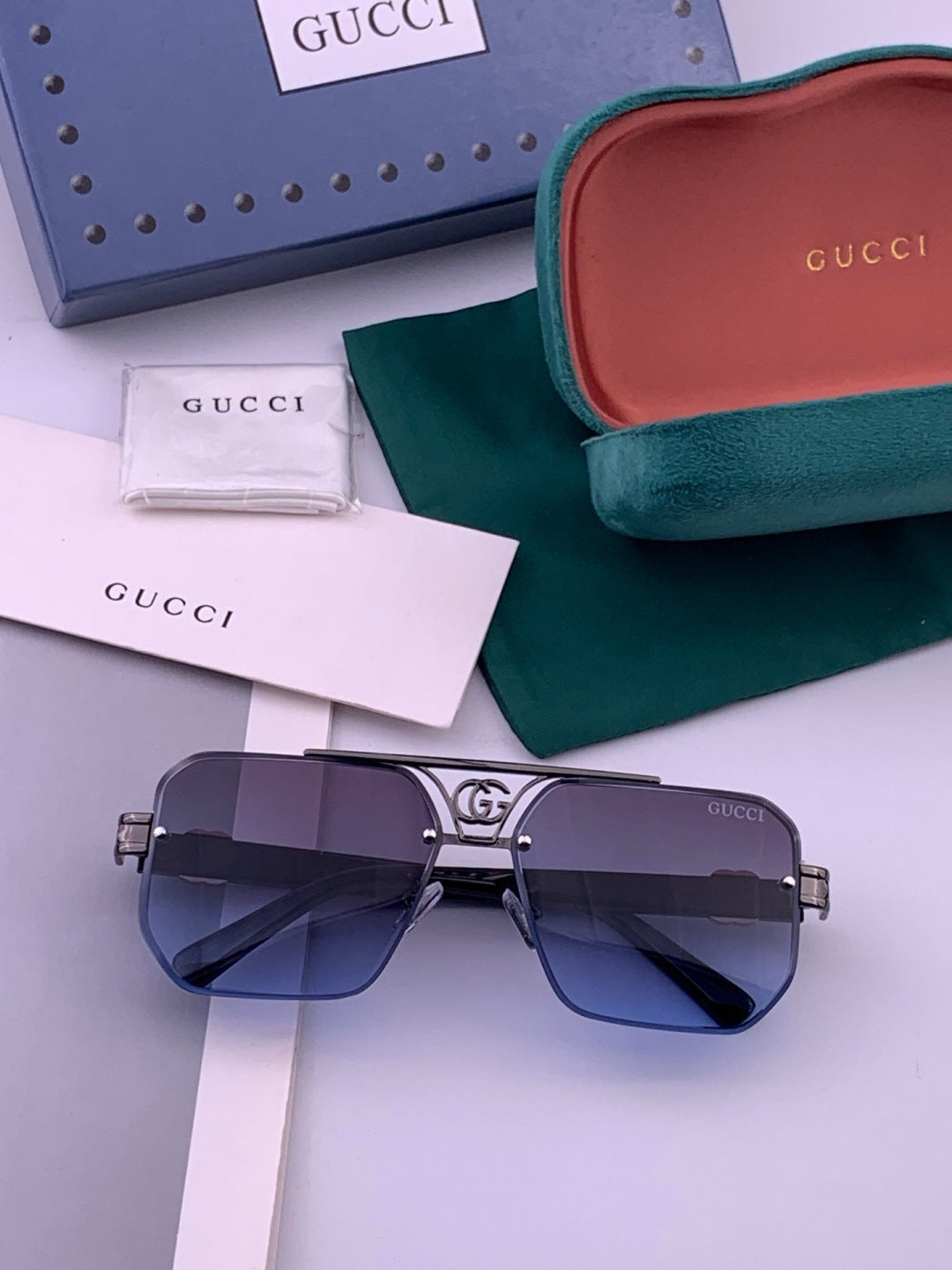 Gucci G21746 Aviator Black Lens Sunglasses for Men & Women - 398331 - detail image 5