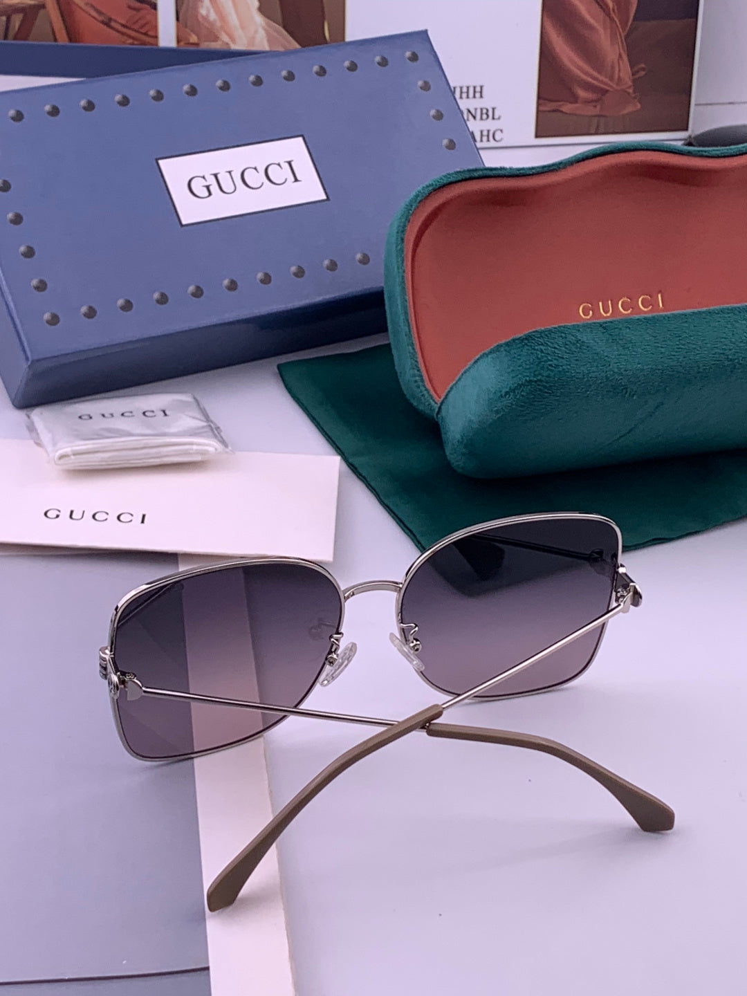 Gucci G2330 Polarized Round Black Lens Sunglasses for Women - 398333 - detail image 7