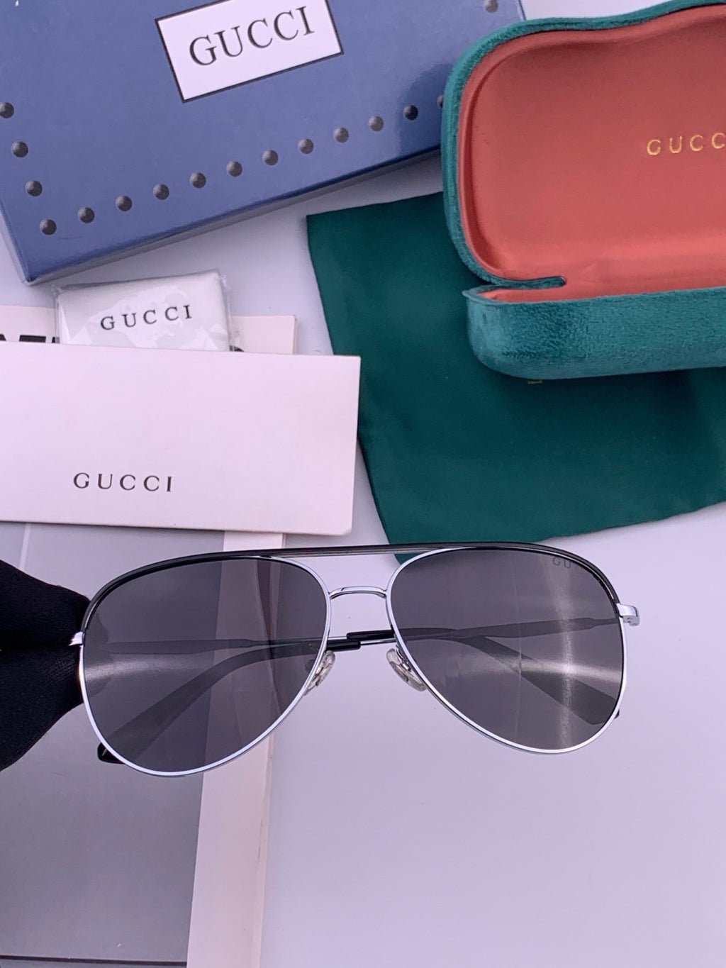 Gucci G3863 Polarized Aviator Black Lens Sunglasses for Men & Women - 398339 - detail image 2