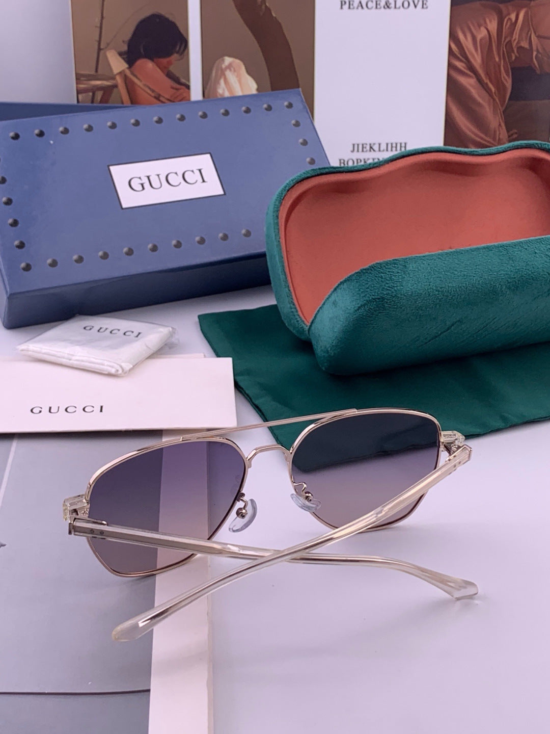 Gucci G9325 Polarized Aviator Black Lens Sunglasses for Men & Women - 398341 - detail image 4