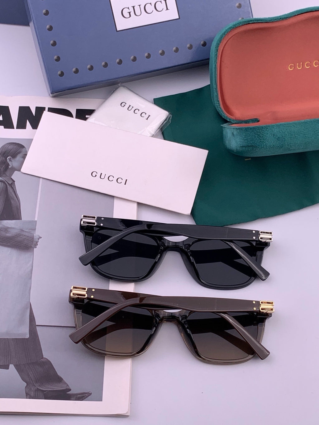 Gucci G6761 Polarized Square Black Lens Sunglasses for Men & Women - 398344 - detail image 5
