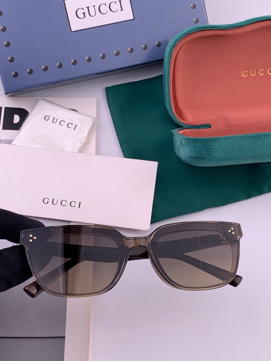 Gucci G6761 Polarized Square Black Lens Sunglasses for Men & Women - 398344