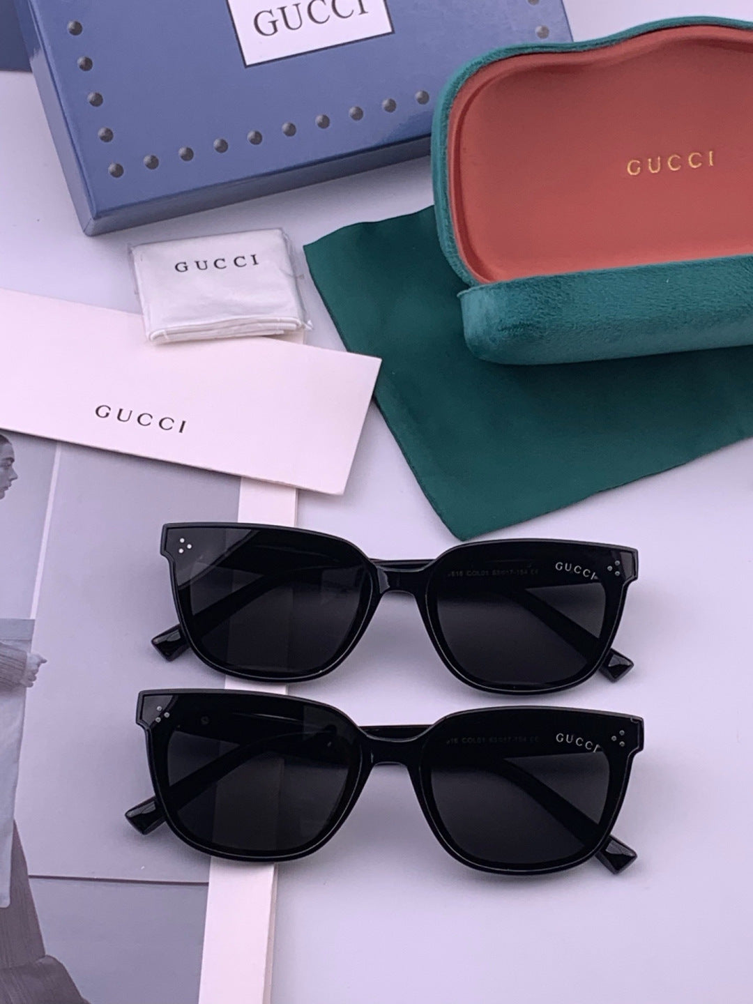 Gucci G6761 Polarized Square Pink Lens Sunglasses for Men & Women - 398345 - detail image 7