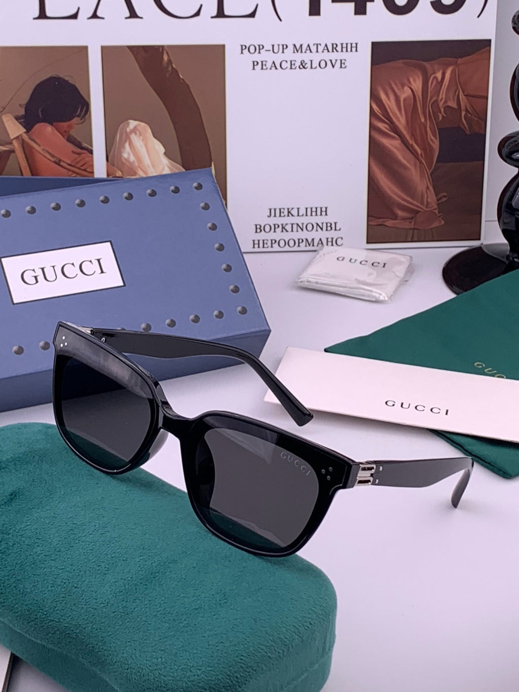 Gucci G6761 Polarized Square Pink Lens Sunglasses for Men & Women - 398345 - detail image 2