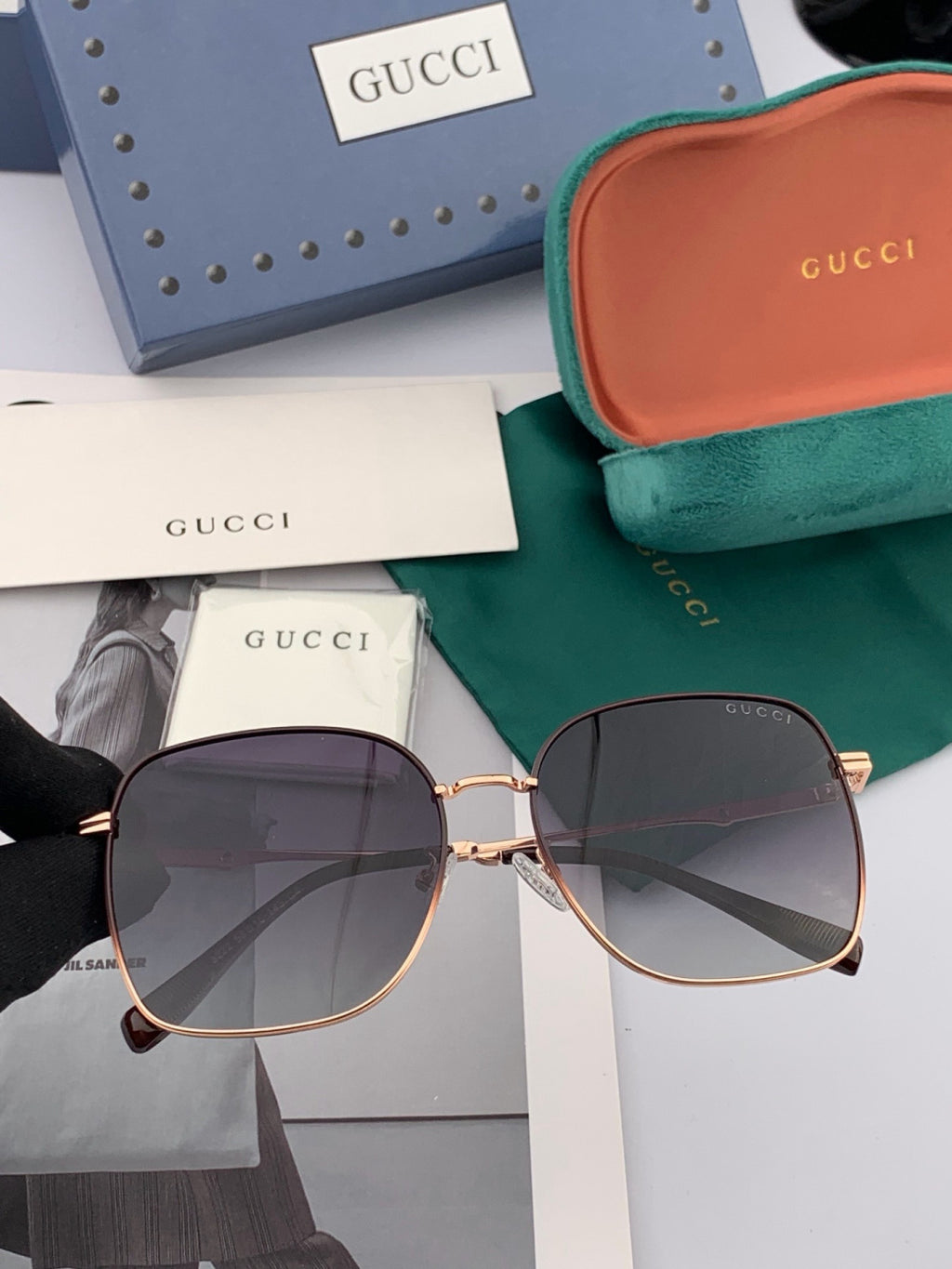 Gucci G2322 Polarized Round Red Lens Sunglasses for Men & Women - 398324 - detail image 5