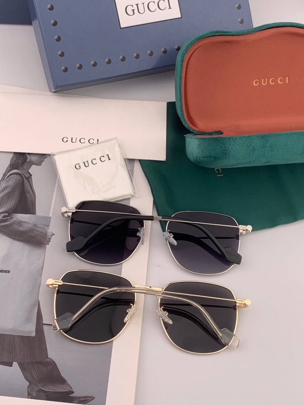 Gucci G6162 Polarized Oversized Black Lens Sunglasses for Men & Women - 398326 - detail image 6