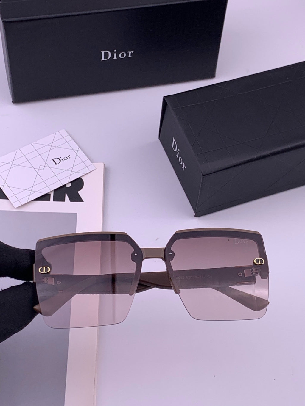 Dior CD9781 Polarized Square Gold Lens Sunglasses for Women